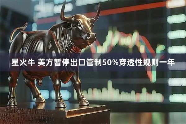 星火牛 美方暂停出口管制50%穿透性规则一年