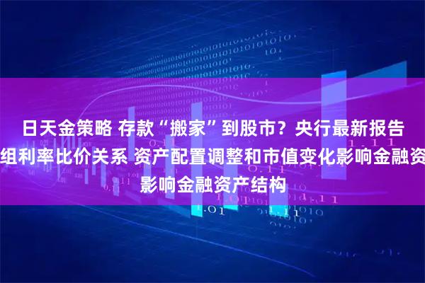 日天金策略 存款“搬家”到股市？央行最新报告详解五组利率比价关系 资产配置调整和市值变化影响金融资产结构