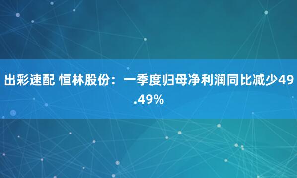 出彩速配 恒林股份：一季度归母净利润同比减少49.49%
