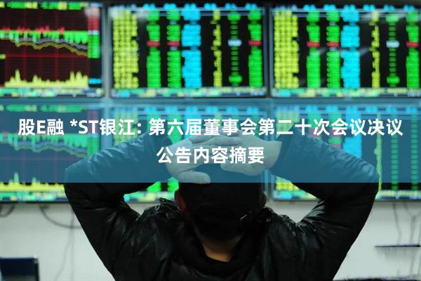 股E融 *ST银江: 第六届董事会第二十次会议决议公告内容摘要